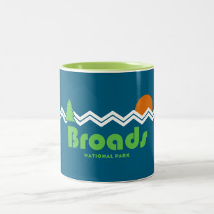 Broads National Park Retro Tweekleurige Koffiemok