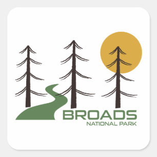 Broads National Park Trail Vierkante Sticker