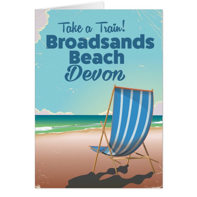 Broadsands Beach Devon vintage reisposter (Voorkant)