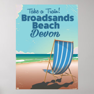 Broadsands Beach Devon vintage reisposter Poster