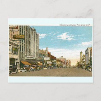 Broadway 1930 Gary, Indiana Briefkaart