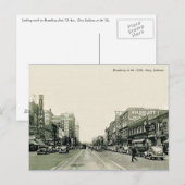 Broadway 1930s Gary, Indiana Briefkaart (Voorkant / Achterkant)