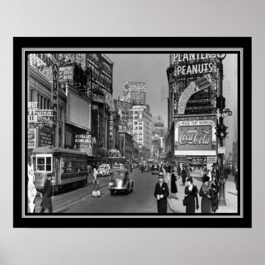 Broadway & 46th St. NYC Print ca. 1937 (Voorkant)