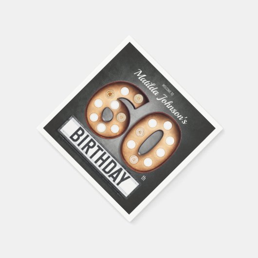 Broadway 60th Birthday Glamoureus Marquee Custom Servet (Hoek)