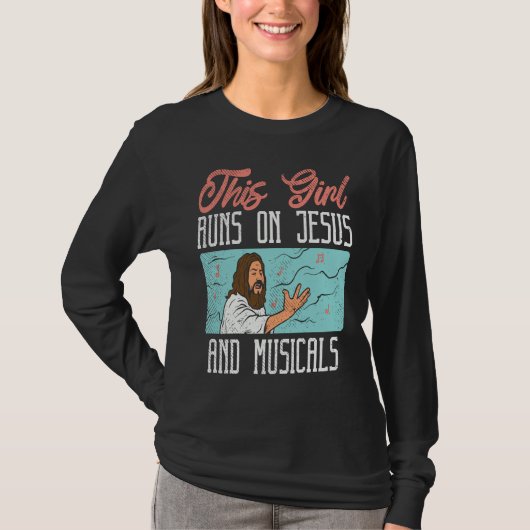 Broadway Actor Musical Theater Fans  Jesus & Music T-shirt (Voorkant)