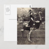  Broadway Actress Ridt een struisvogel uit Briefkaart (Voorkant / Achterkant)