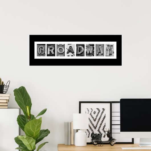 BROADWAY Architecture Typografie Poster (Thuiskantoor)