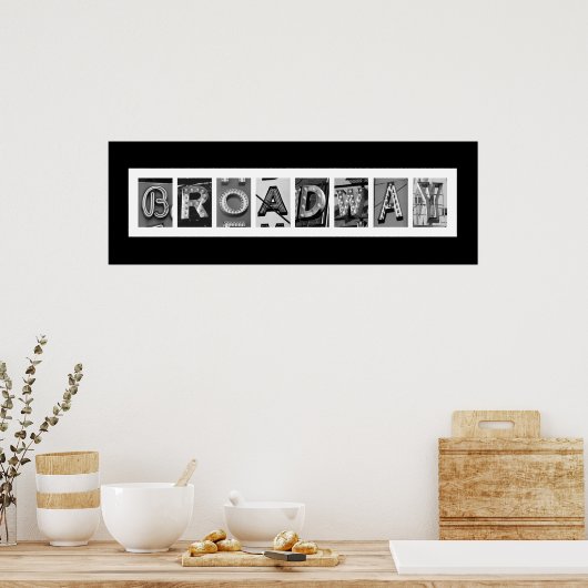 BROADWAY Architecture Typografie Poster (Keuken)
