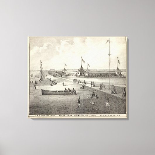 Broadway Bathing Ground, Ocean Grove, NJ Canvas Afdruk (Voorkant)