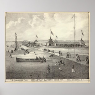 Broadway Bathing Ground, Ocean Grove, NJ Poster