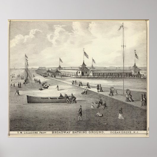 Broadway Bathing Ground, Ocean Grove, NJ Poster (Voorkant)