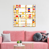 Broadway Boogie Woogie | Piet Mondrian | Canvas Afdruk (Insitu (Woonkamer))