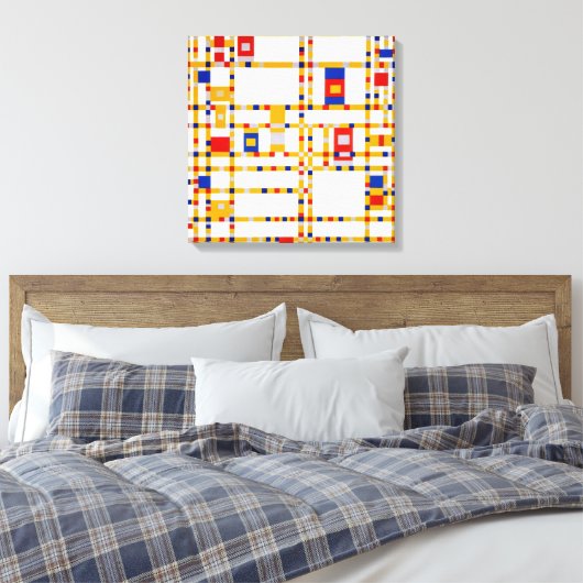 Broadway Boogie Woogie | Piet Mondrian | Canvas Afdruk (Insitu (Slaapkamer))