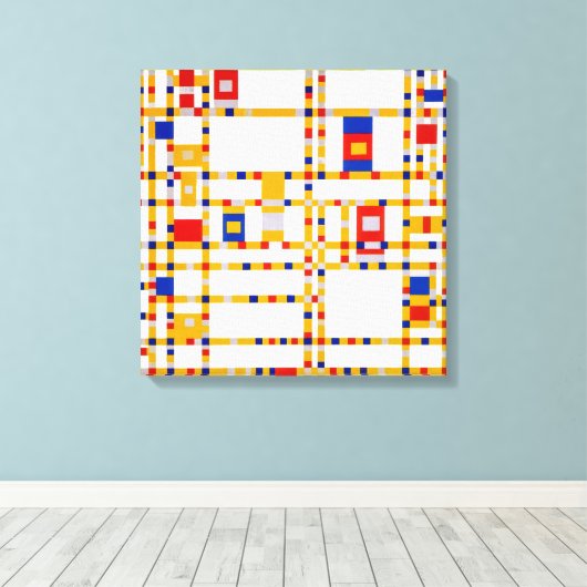 Broadway Boogie Woogie | Piet Mondrian | Canvas Afdruk (Insitu (Houten vloer))