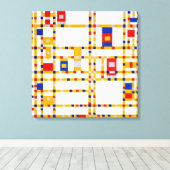 Broadway Boogie Woogie | Piet Mondrian | Canvas Afdruk (Insitu (Houten vloer))