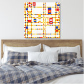 Broadway Boogie Woogie | Piet Mondrian | Canvas Afdruk (Insitu (Slaapkamer))