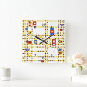 Broadway Boogie Woogie Vierkante Klok (Huis)