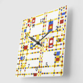 Broadway Boogie Woogie Vierkante Klok (Hoek)