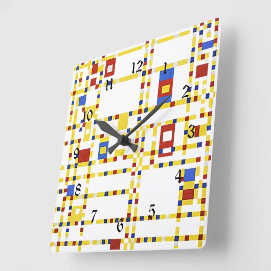 Broadway Boogie Woogie Vierkante Klok (Hoek)