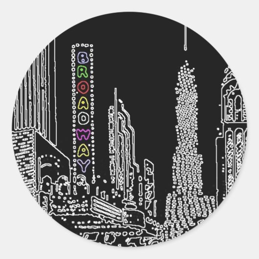 Broadway Bound Ronde Sticker (Voorkant)