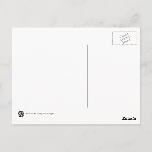 Broadway Bus Stop Briefkaart (Achterkant)