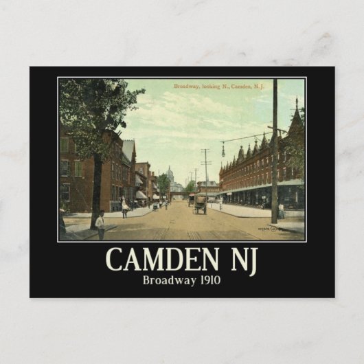 Broadway, Camden, New Jersey, Vintage Briefkaart (Voorkant)