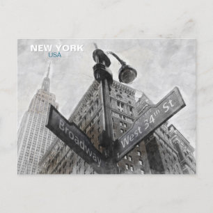  Broadway Corner Sign – New York City Post Briefkaart