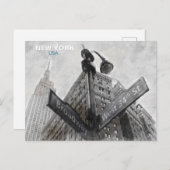  Broadway Corner Sign – New York City Post Briefkaart (Voorkant / Achterkant)