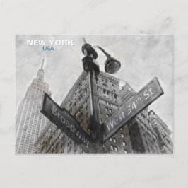  Broadway Corner Sign – New York City Post Briefkaart