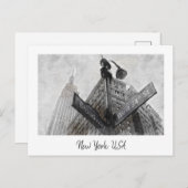 Broadway hoekbord, New York Briefkaart (Voorkant / Achterkant)