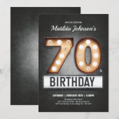 Broadway Marquee 70th Birthday  Fun, aangepast Kaart (Voorkant / Achterkant)