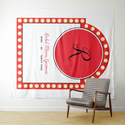 BROADWAY MARQUEE Bat Mitzvah Fotohokje Achtergrond Wandkleed (In Situ (horizontaal))