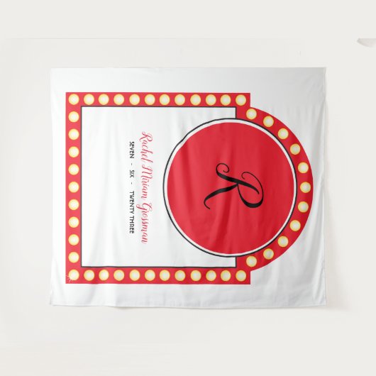 BROADWAY MARQUEE Bat Mitzvah Fotohokje Achtergrond Wandkleed (Voorkant (horizontaal))