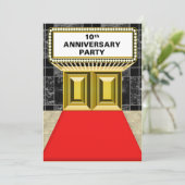 Broadway Marquee Red Carpet 10 e Jubileum Kaart (Staand voorkant)