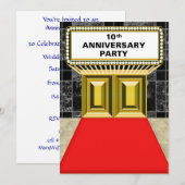 Broadway Marquee Red Carpet 10 e Jubileum Kaart (Voorkant / Achterkant)