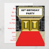Broadway Marquee Red Carpet 65th Birthday Party Kaart (Voorkant / Achterkant)