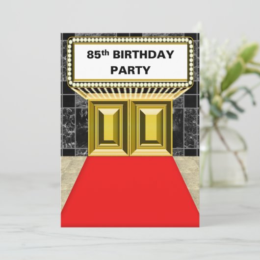 Broadway Marquee Red Carpet 85th Birthday Party Kaart (Staand voorkant)
