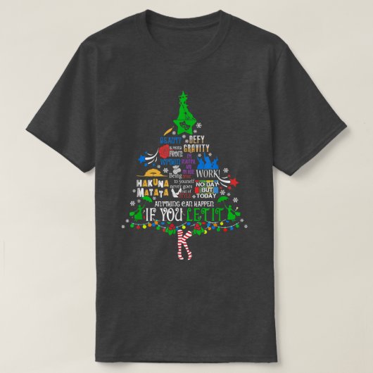 Broadway Musical Theater kerstboom Funny Xmas T-shirt (Design voorkant)