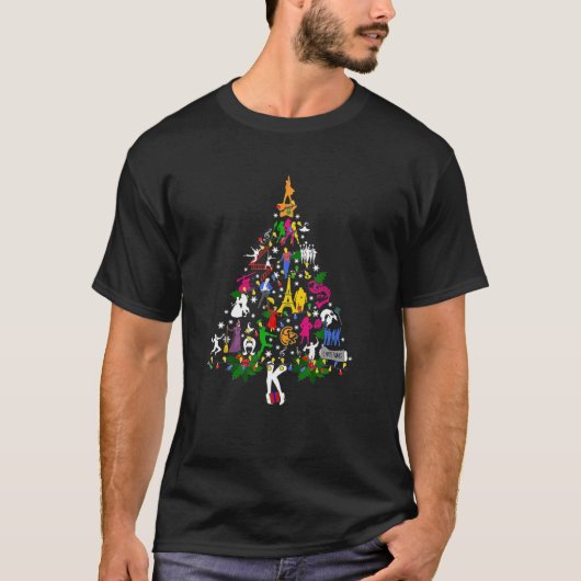 Broadway Musical Theater kerstboom Funny Xmas T-shirt (Voorkant)