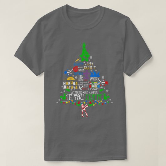 Broadway Musical Theatre Christmas Tree Funny Xmas T-shirt (Design voorkant)