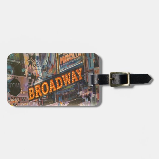 Broadway Neon Lights Bagagelabel (Voorkant horizontaal)