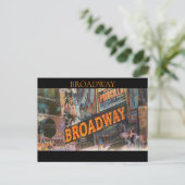 Broadway Neon Lights Briefkaart (Staand voorkant)