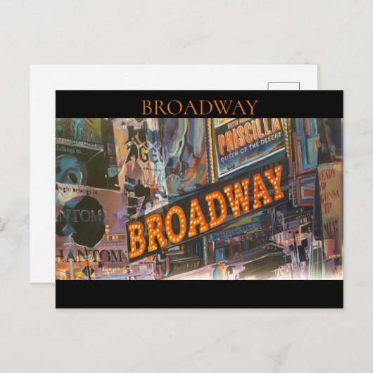 Broadway Neon Lights Briefkaart (Voorkant / Achterkant)