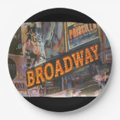 Broadway Neon Lights Papieren Bordje (Voorkant)