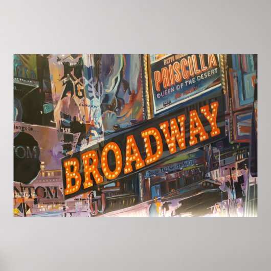 Broadway Neon Lights Poster (Voorkant)