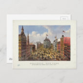 Broadway, New York by Currier & Ives (1875) Briefkaart (Voorkant / Achterkant)