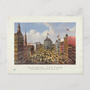 Broadway, New York by Currier & Ives (1875) Briefkaart