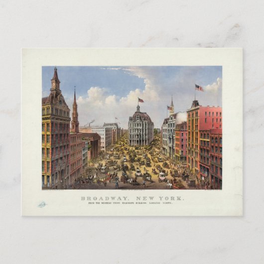 Broadway, New York by Currier & Ives (1875) Briefkaart (Voorkant)
