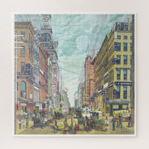 Broadway New York, omstreeks 1885 Legpuzzel