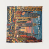 Broadway New York Reis Kunst Vintage Wandkleed (Voorkant (horizontaal))